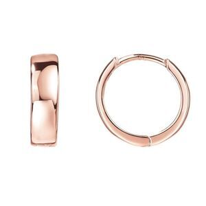 14k Gold Plated Huggie Hoop Earrings Rose Gold